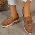 thumbnail image 4 of Rokment Women's Slip on Penny Loafers Oxfords Dress Shoes Fashion Casual Suede Walking Non Slip Work Sneakers for Woman Spring Fall Coffee Size 6, 4 of 7