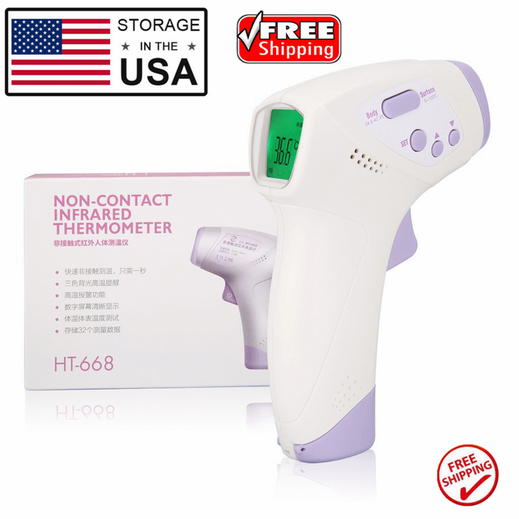 LCD Display USA Fast Shipping Touchless Digital Infrared Forehead Thermometer 