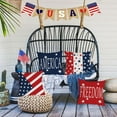thumbnail image 5 of 4th of July Throw Pillow Covers 16x16 Set of 4 Patriotic Pillow Covers American Flag Memorial Day Velvet Fourth of July Red White Blue Pillow Case Cushion Covers Home Outdoor Sofa Decorations, 5 of 5