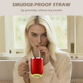 thumbnail image 6 of Daasigwaa Self Stirring Mug - 4-Color Temp Display Magnetic Electric Auto Mixing Stainless Steel Cup with Straw & Lid For Office/Kitchen/ Home/Coffee/Milk- 14.2oz/420ml(Red), 6 of 8