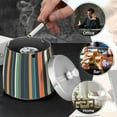thumbnail image 4 of Yayeee Ashtray with Lid for Cigarette Smokeless Stainless Steel Home Ash Holder, Navy Blue Stripes, 4 of 7