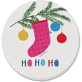 thumbnail image 1 of Absorbent Stone Beverage Coasters - Set of 4 - Hohoho Stocking, 1 of 1