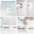 thumbnail image 3 of No Hook Shower Curtain with Built-in Rings - Pink Floral Cherry Blossom Washable Waterproof Fabric Bathroom Curtains for Hotel,Rentals, Stall 36 X 78 Inch , Spring Flower White, 3 of 9