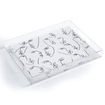 Society6 Twin Flames Black And White by Jacqueline Maldonado Acrylic Tray