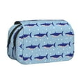 thumbnail image 1 of Disketp Cute Shark Estuche de Lápices de Doble Capa con Tapa Abatible y Cremallera, Organizador Escolar para Adolescentes y Adultos, 1 of 7