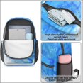 thumbnail image 5 of 17 Inch Lightweight Backpack,PVC Waterproof Oxford Fabric, Ergonomically Designed, with Large Capacity, Aurora Wave Print, 5 of 5
