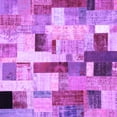 thumbnail image 1 of Ahgly Company Machine Washable Indoor Square Patchwork Purple Transitional Area Rugs, 7' Square, 1 of 4