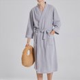 thumbnail image 7 of NOLDARES Mens Robe Cotton Terry Cloth Bathrobe Soft Towel Bath Robe(Grey,M), 7 of 7