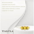 thumbnail image 3 of Three Stone Ring | 14K Gold Plated 925 Silver Citrine Ring – Oval Gemstone Statement Jewelry | US 5, 3 of 6