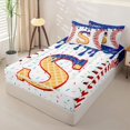 thumbnail image 2 of Homewish Cartoon S Letter Zipper Twin Comforter Sets with Fitted Sheet and 2 Pillowcases, Boys Baseball Game Zipper Bedding Set, Reversible, 4pcs, 2 of 6