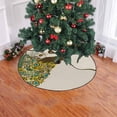 thumbnail image 2 of FMSHPON Peacock Floral Xmas Christmas Tree Skirt Stand Mat for Holiday Party Decoration Indoor Outdoor 36 inches, 2 of 3