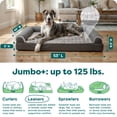 thumbnail image 3 of FurHaven Pet Products Luxe Fur & Performance Linen Orthopedic Sofa Pet Bed for Dogs & Cats - Charcoal, Jumbo Plus, 3 of 9