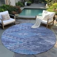 thumbnail image 6 of Addison Rugs Chantille Indoor/Outdoor Transitional Global Navy Washable Round Rug, 8' x 8', 6 of 6