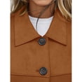 thumbnail image 4 of Chaqueta Corta de Ante Sintético para Mujer, Informal, Ligera, para Otoño e Invierno. Marrón L, 4 of 8