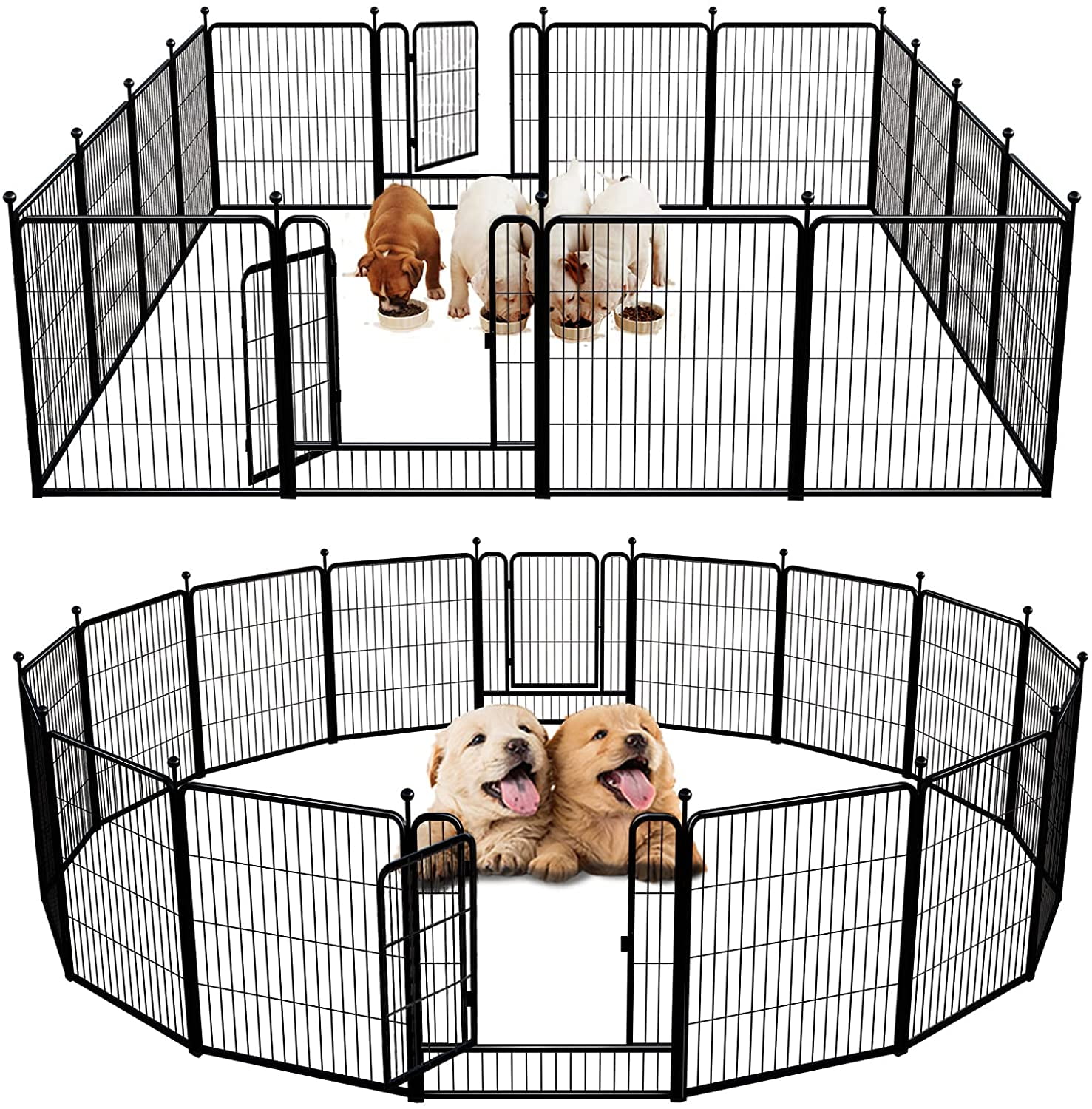 16 Panel Heavy Duty Cage Pet Dog Cat Barrier Fence Exercise Metal Playpen Kennel by ShinShop 