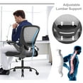 thumbnail image 4 of Home Office Chair Ergonomic Chair Adjustable Computer Chair Swivel Rolling Executive Task Chair with Lumbar and Armrest for Home Office Study, Grey, 4 of 7