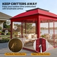 thumbnail image 3 of COOS BAY 11x11 Pop-Up Instant Gazebo Tent with Mosquito Netting Outdoor Canopy Shelter with 121 Square Feet of Shade, Red, 3 of 10