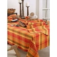 thumbnail image 3 of Fennco Styles Harvest Collection Rustic Tartan Design 100% Cotton 65 x 65 Inch Tablecloth – Terracotta Table Cover for Thanksgiving Dinner, Family Gathering, Special Events and Home Décor, 3 of 5