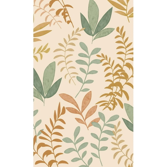 Cream Minimalist Leaves Modern Wallpaper, Double Roll, 57 sqft