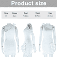 thumbnail image 3 of Womens Summer Sexy Ruched One Shoulder Bodycon Mini Dress Bow Evening Club Short Party Dresses-White, 3 of 5