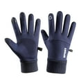 thumbnail image 1 of Guantes deportivos de invierno para ciclismo al aire libre, senderismo y pantalla táctil, cálidos para otoño y otoño. L Azul marino K147, 1 of 9