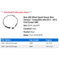 thumbnail image 2 of Rear ABS Wheel Speed Sensor Wire Harness - Compatible with 2013 - 2016 Ford Escape AWD 2014 2015, 2 of 2