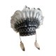 thumbnail image 5 of Sombrero de jefe indio nativo americano, tocado decorativo para presentaciones escénicas Blanco y negro, 5 of 9