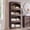 Brown, variant on SinCiDo Open High Arched Bathroom Cabinets, Bottom with Hidden Magnetic Lock Drawer, 4 Open Shelves W/ 3 Pull-out Drawers for Bathroom, Living room