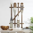 thumbnail image 2 of DecMode Light Gray Wood Arrow and Stripe Patterned Paddle Wall Decor with Arrow and Stripe Patterns, 2 of 14