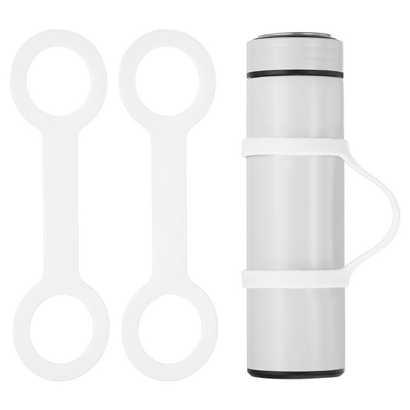 Uxcell 2 Pcs Water Bottle Carrier Grip Silicone Water Handle Grip, White