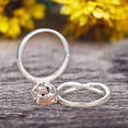 thumbnail image 4 of Bridal Set Tear Droped Morganite Engagement Ring 2.50 Carat 8x5mm Pear Shape Gemstone Wedding Set Anniversary Ring On 10k White Gold Shining Jewelry With Matching Band, 4 of 5