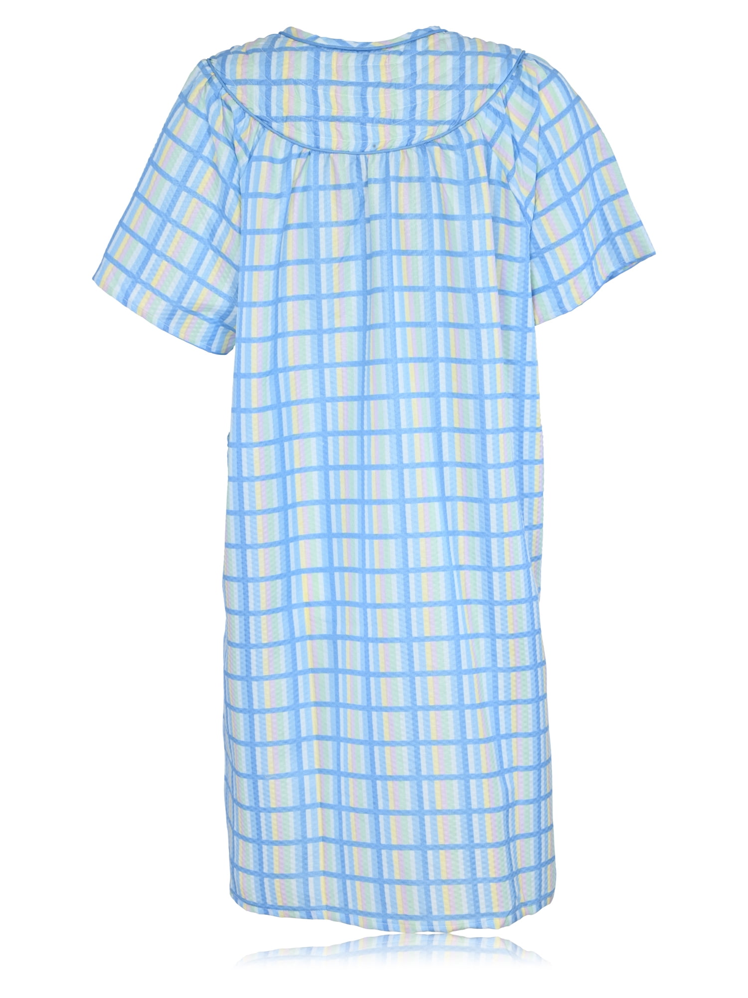 House Dresses for Women with Pockets - Lightweight Breathable Short Sleeve Muumuu & Nightgowns - Snap Front Housecoat and Dusters for Women