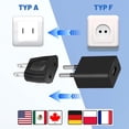 thumbnail image 2 of Juego de 4 adaptadores de viaje europeos y americanos, adaptador de enchufe europeo a EE. UU., adaptador de enchufe europeo para viajes, adaptador de viaje europeo a Estados Unidos, Canadá, México, 2 of 5