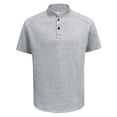 thumbnail image 2 of Men's Polo Henley Shirt Moisture Wicking Quick Dry Summer Casual Short Sleeve Pique Cotton Jersey Golf Shirts Big and Tall Size M-5XL Dark Gray, 2 of 7
