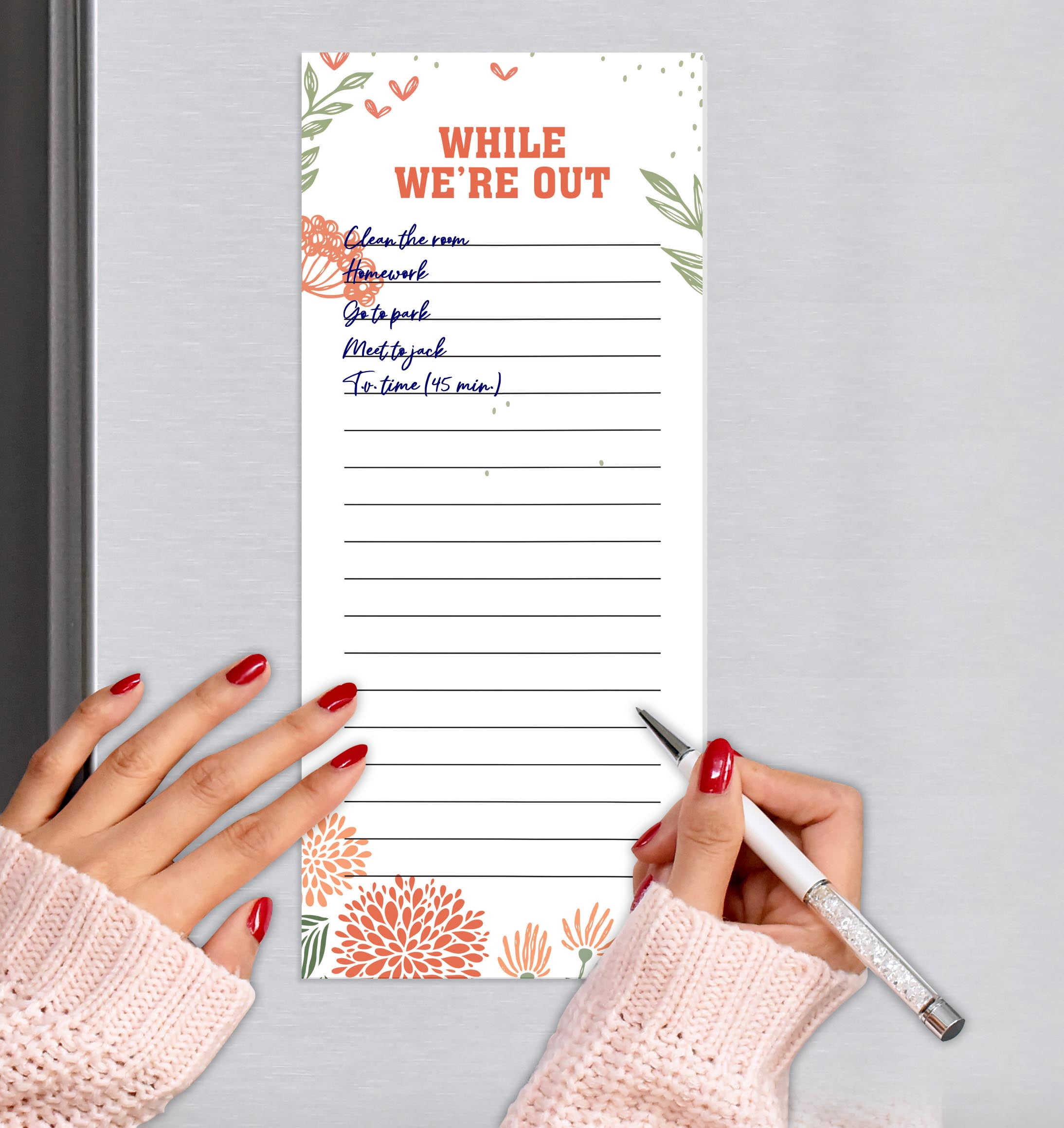 Inkdotpot Pack of 3 Magnetic Fridge To-Do List Notepads- Magnetic Memo Pads For Refrigerator-(50 Sheets Each)-E2