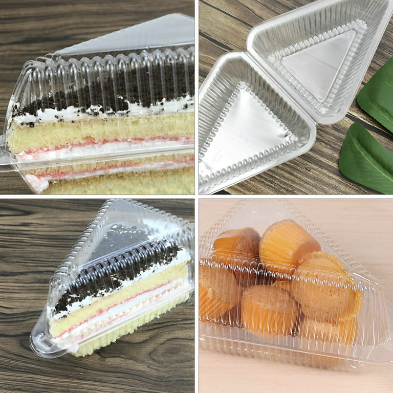 50Pcs/lot Clamshell Cake Box Take Out Tray Plastic Food Containers