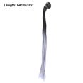 thumbnail image 4 of Unique Bargains 25inch Helmet Decor Pigtail Gradient Braid Ponytail w/ Suction Cup for Motorcycle Black Gray, 4 of 9