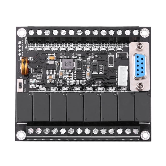 Wifehelper PLC Industrial Control Board, DC 24V PLC Regulator FX1N-20MR Industrial Control Board Programmable Logic Controller EOTVIA No