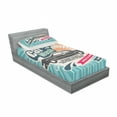 thumbnail image 3 of Ambesonne Retro Fitted Sheet & Pillow Sham Set, Vintage Car Repair Artwork, Full, Multicolor, 3 of 3