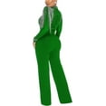 thumbnail image 2 of HLSOHJP Women's Rhinestone Sheer Mesh Jumpsuit Long Sleeve Wide Shoulder Pad See Through Tassel One Piece Overalls, 2 of 6
