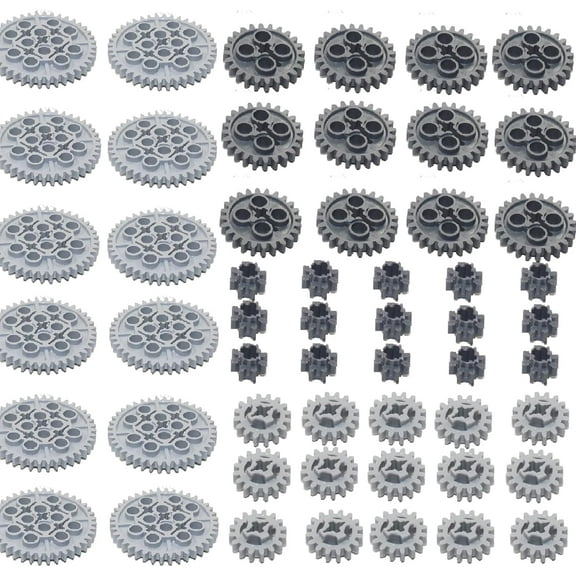 54PCS Technic-Parts 8,16,24,and 40 Tooth Gears（Random Colour.