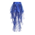 thumbnail image 6 of XIAOCHA Women's Sequin Mesh Wrap Skirt Satin Bow High Waist Skirt Festival Rave Party Skirts Blue One Size, 6 of 6