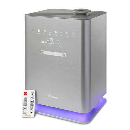 1.2 Gallon UV Sterilizing Warm/Cool Mist Humidifier with Remote Control, Gray Ultrasonic Large-Capacity Home Bedroom Humidifier