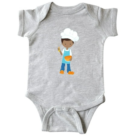 

Inktastic African American Boy Boy Baking Boy With Apron Gift Baby Boy Bodysuit