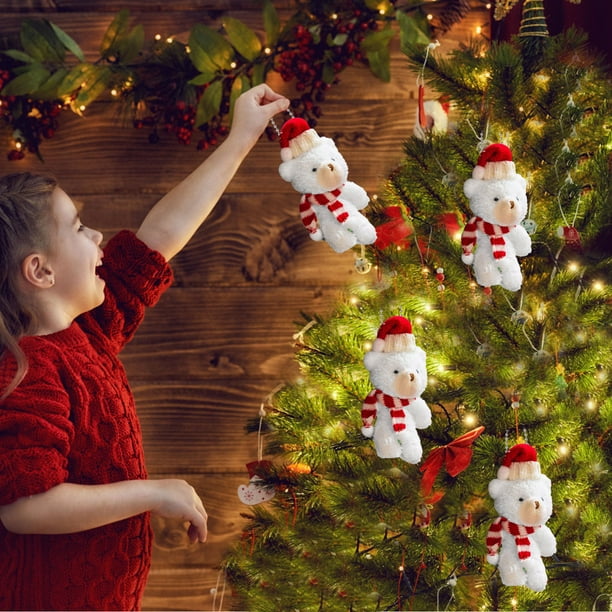 Fiudx Decoración del hogar Adornos de escritorio para cumpleaños, arreglos de decoración, miniárbol de Navidad de resina, decoración de casas pequeñas, accesorios para fotos, oso
