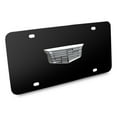 thumbnail image 3 of Cadillac New Crest 3D Chrome Logo on Black Stainless Steel License Plate, 3 of 4