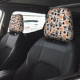 thumbnail image 4 of 2 PCS Car Headrest Cover, halloween pumpkin cats Soft Car Seat Head Rest Cover Protector Interior Car Accessories Seat Covers for Cars Truck Auto Only Covers, 4 of 8