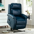 thumbnail image 4 of Resenkos Electric Power Lift Chairs Recliner, Faux Leather Upholstered Reclining Lifting Chair, Navy Blue, 4 of 10