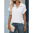 thumbnail image 4 of Blusa de Verano para Mujer, Corta, Elegante, Informal, con Cuello de Solapa, Color , Talla L, 4 of 9