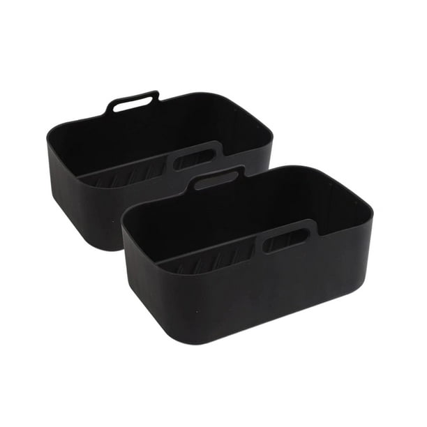 Monstrate Freidora de aire, placa para hornear, temperatura, revestimiento que no se decolora, cesta de silicona reutilizable, cocina, barbacoa, barbacoa, Cocina y Comedor Negro 2 piezas Monstrate HA068518-01